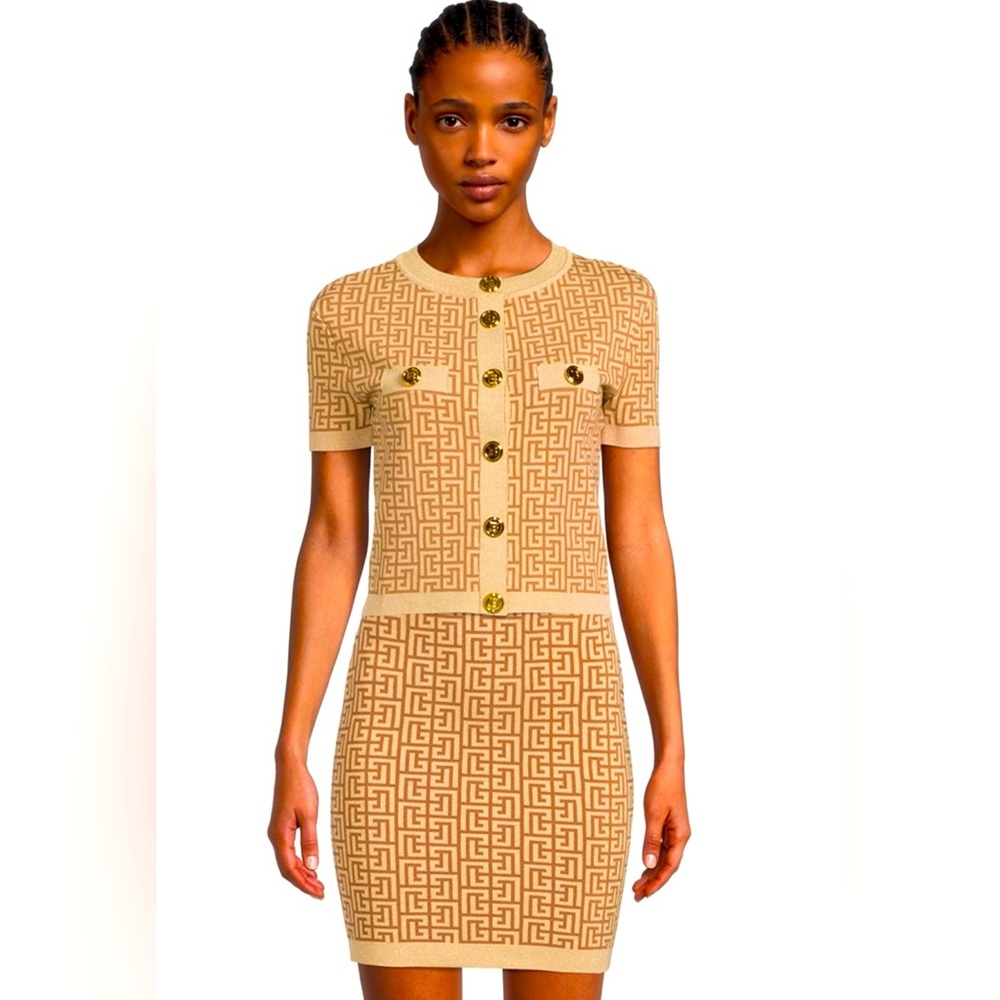 Authentic Balmain Monogram Bodycon Dress. Steal!